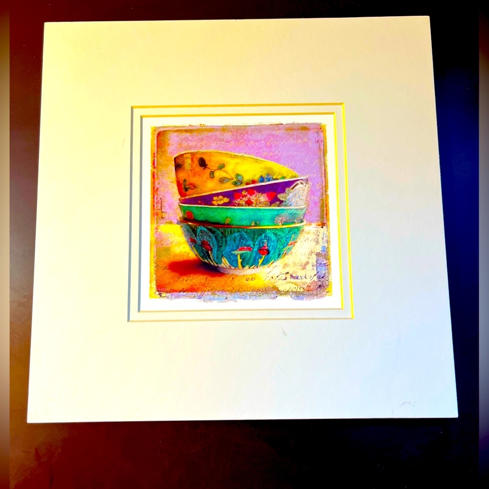 2 matted 11" x 11" Colorful Art Prints